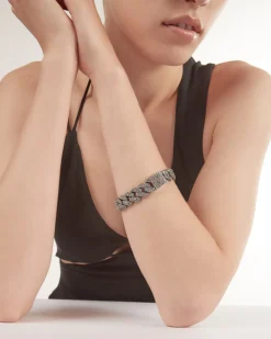 BRACCIALE GRUMETTA FOGLIE IN ARGENTO