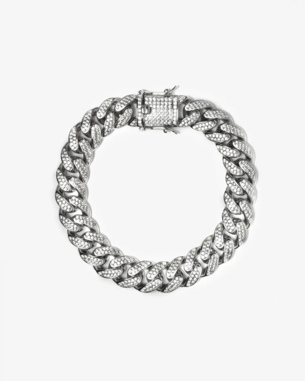 BRACCIALE GRUMETTA OVALE H120 IN ARGENTO CON BRILLANTI