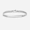 BRACCIALE GRUMETTA QUADRATA CON TARGA FILO 150 IN ARGENTO