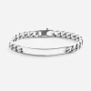 BRACCIALE GRUMETTA QUADRATA CON TARGA FILO 250 IN ARGENTO