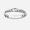 BRACCIALE GRUMETTA QUADRATA CON TARGA FILO 300 IN ARGENTO
