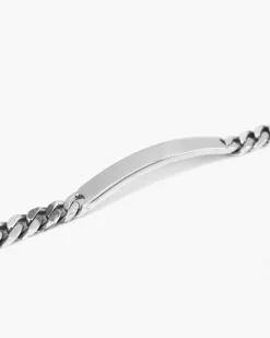 BRACCIALE GRUMETTA QUADRATA CON TARGA FILO 200 IN ARGENTO