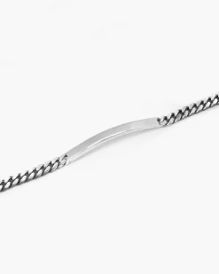 BRACCIALE GRUMETTA QUADRATA CON TARGA FILO 150 IN ARGENTO
