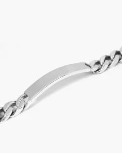 BRACCIALE GRUMETTA QUADRATA CON TARGA FILO 300 IN ARGENTO