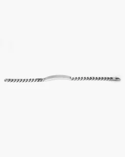 BRACCIALE GRUMETTA QUADRATA CON TARGA FILO 200 IN ARGENTO