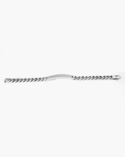 BRACCIALE GRUMETTA QUADRATA CON TARGA FILO 250 IN ARGENTO