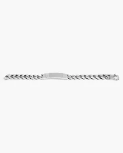 BRACCIALE GRUMETTA QUADRATA CON TARGA FILO 300 IN ARGENTO