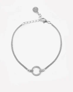 BRACCIALE IN ARGENTO DOUBLE BRIGHT BOND CON BRILLANTI