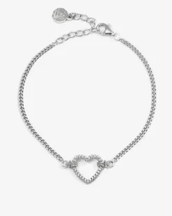 BRACCIALE IN ARGENTO TIGHT LOVE CON CUORE CON BRILLANTI