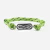 BRACCIALE IN CORDA VERDE CON TARGA PROPAGANDA W/ NOVE25 IN ARGENTO