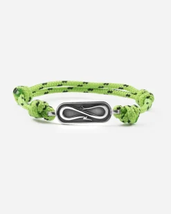 BRACCIALE IN CORDA VERDE CON TARGA PROPAGANDA W/ NOVE25 IN ARGENTO