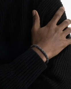 BRACCIALE INTRECCIO MIXED TEXTURE IN ARGENTO