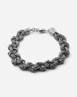 BRACCIALE INTRECCIO NODI GRANDI IN ARGENTO