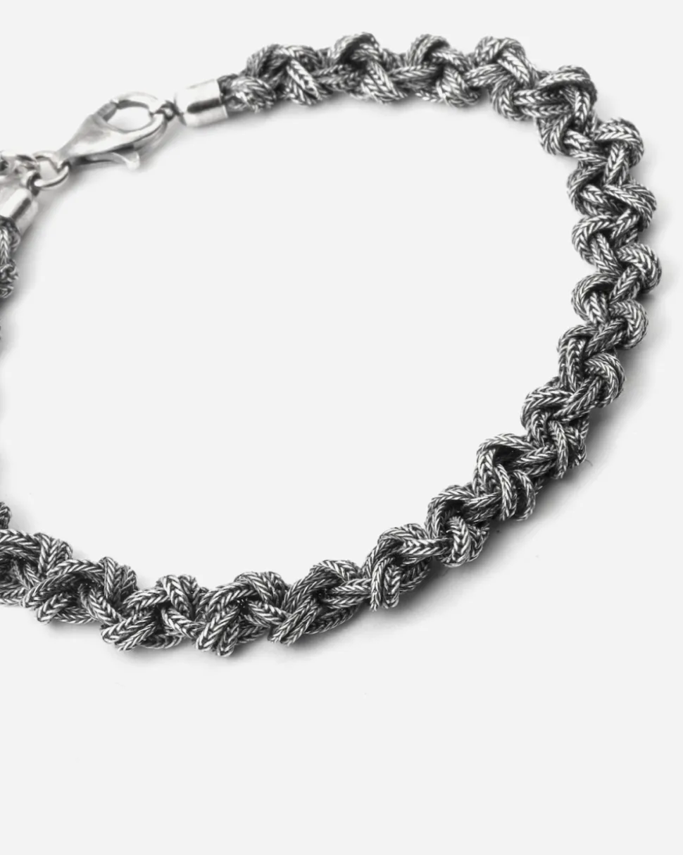BRACCIALE INTRECCIO NODI PICCOLI IN ARGENTO