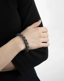 BRACCIALE INTRECCIO NODI GRANDI IN ARGENTO