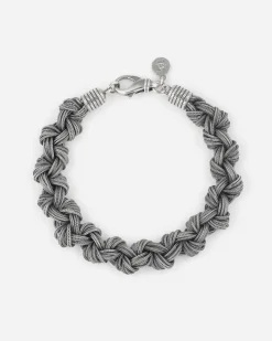 BRACCIALE INTRECCIO NODI GRANDI IN ARGENTO