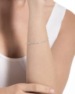 BRACCIALE MAGLIA SINGAPORE IN ARGENTO