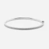 BRACCIALE MANETTA OVALE SOTTILE SHINY CUFF IN ARGENTO CON BRILLANTI