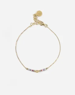 BRACCIALE NUANCES PLACCATO ORO CON PIETRE MULTICOLOR