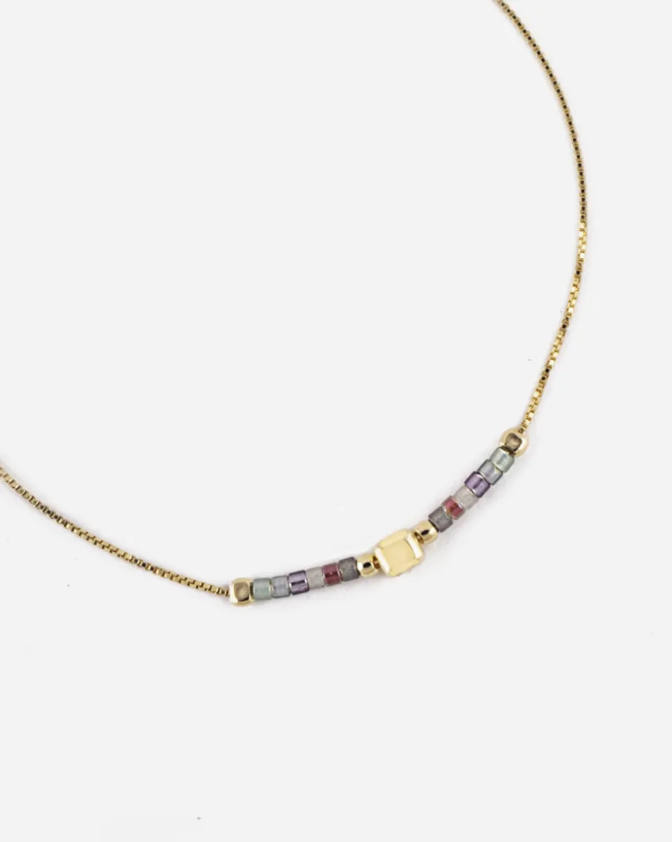 BRACCIALE NUANCES PLACCATO ORO CON PIETRE MULTICOLOR