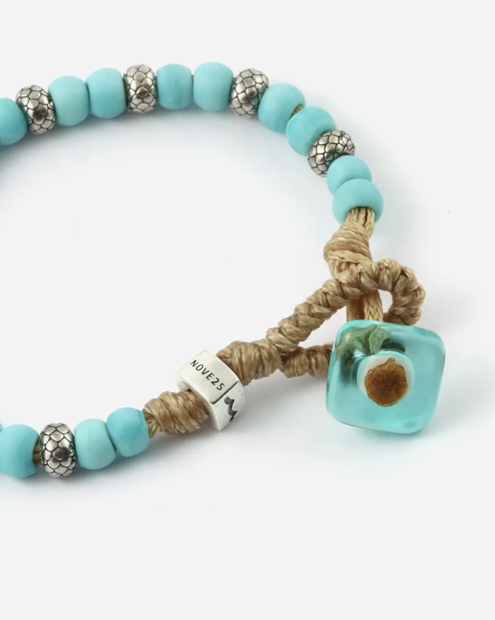 BRACCIALE OASI IN ARGENTO CON PIETRE TURCHESI AUA WITH NOVE25