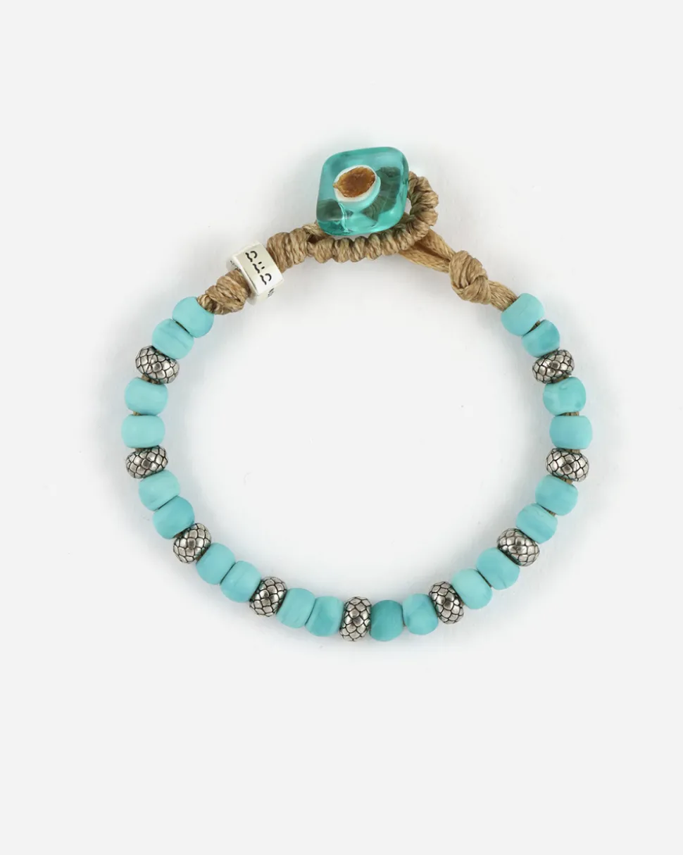 BRACCIALE OASI IN ARGENTO CON PIETRE TURCHESI AUA WITH NOVE25