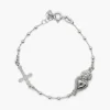 BRACCIALE ROSARIO CUORE EX-VOTO E CROCE GOTICA