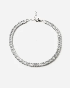 BRACCIALE TENNIS SPRING DROPS BOLD IN ARGENTO CON PIETRE BIANCHE