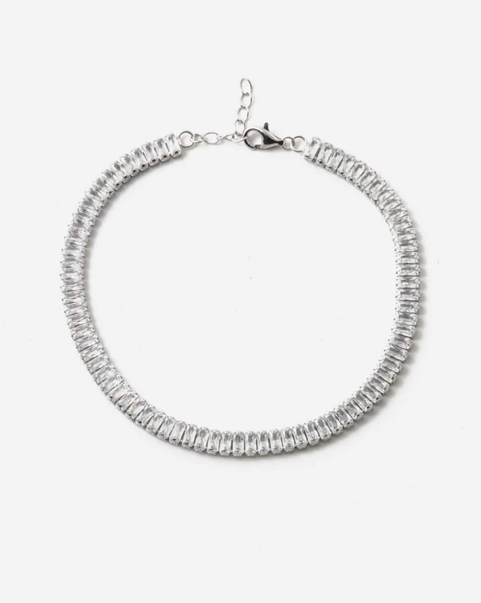 BRACCIALE TENNIS SPRING DROPS BOLD IN ARGENTO CON PIETRE BIANCHE