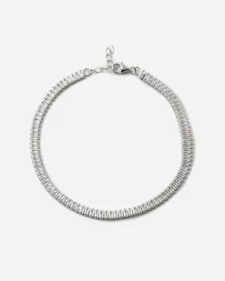 BRACCIALE TENNIS SPRING DROPS SLIM IN ARGENTO CON PIETRE BIANCHE