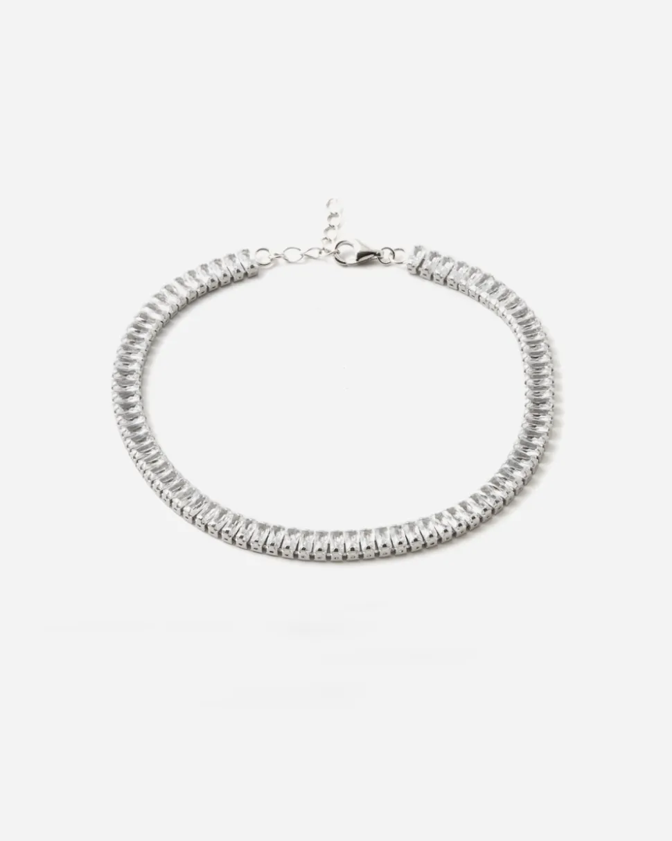 BRACCIALE TENNIS SPRING DROPS BOLD IN ARGENTO CON PIETRE BIANCHE