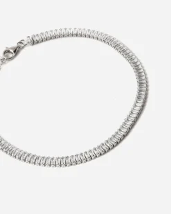 BRACCIALE TENNIS SPRING DROPS SLIM IN ARGENTO CON PIETRE BIANCHE