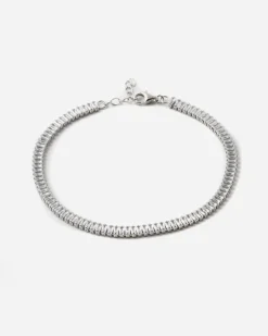 BRACCIALE TENNIS SPRING DROPS SLIM IN ARGENTO CON PIETRE BIANCHE