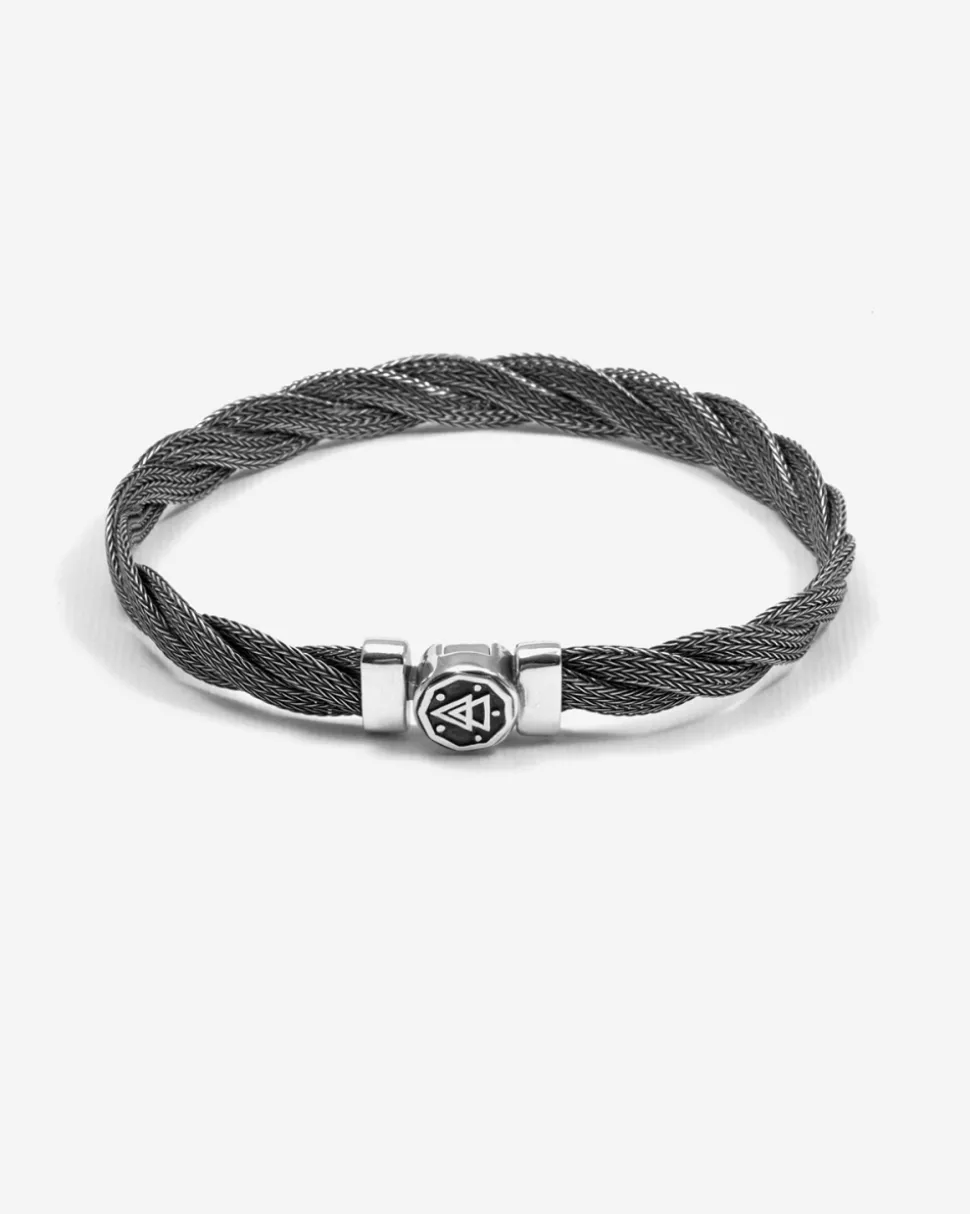 BRACCIALE TRECCIA PIATTA IN ARGENTO
