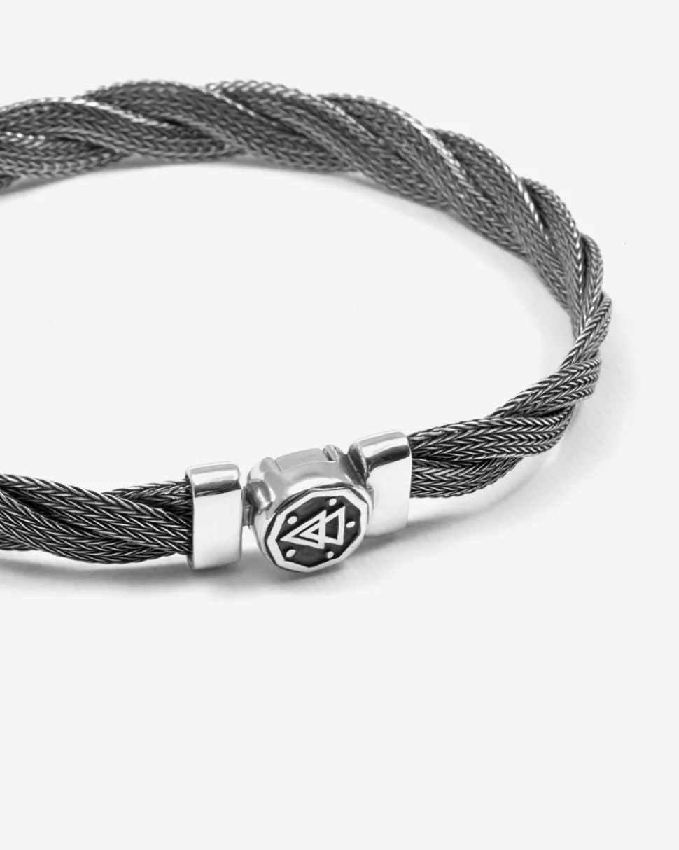 BRACCIALE TRECCIA PIATTA IN ARGENTO