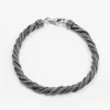 BRACCIALE TRECCIA RITORTA IN ARGENTO