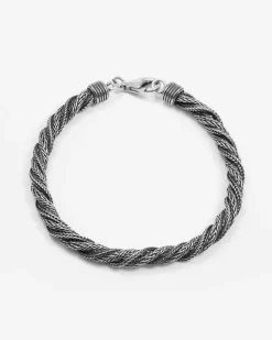 BRACCIALE TRECCIA RITORTA IN ARGENTO
