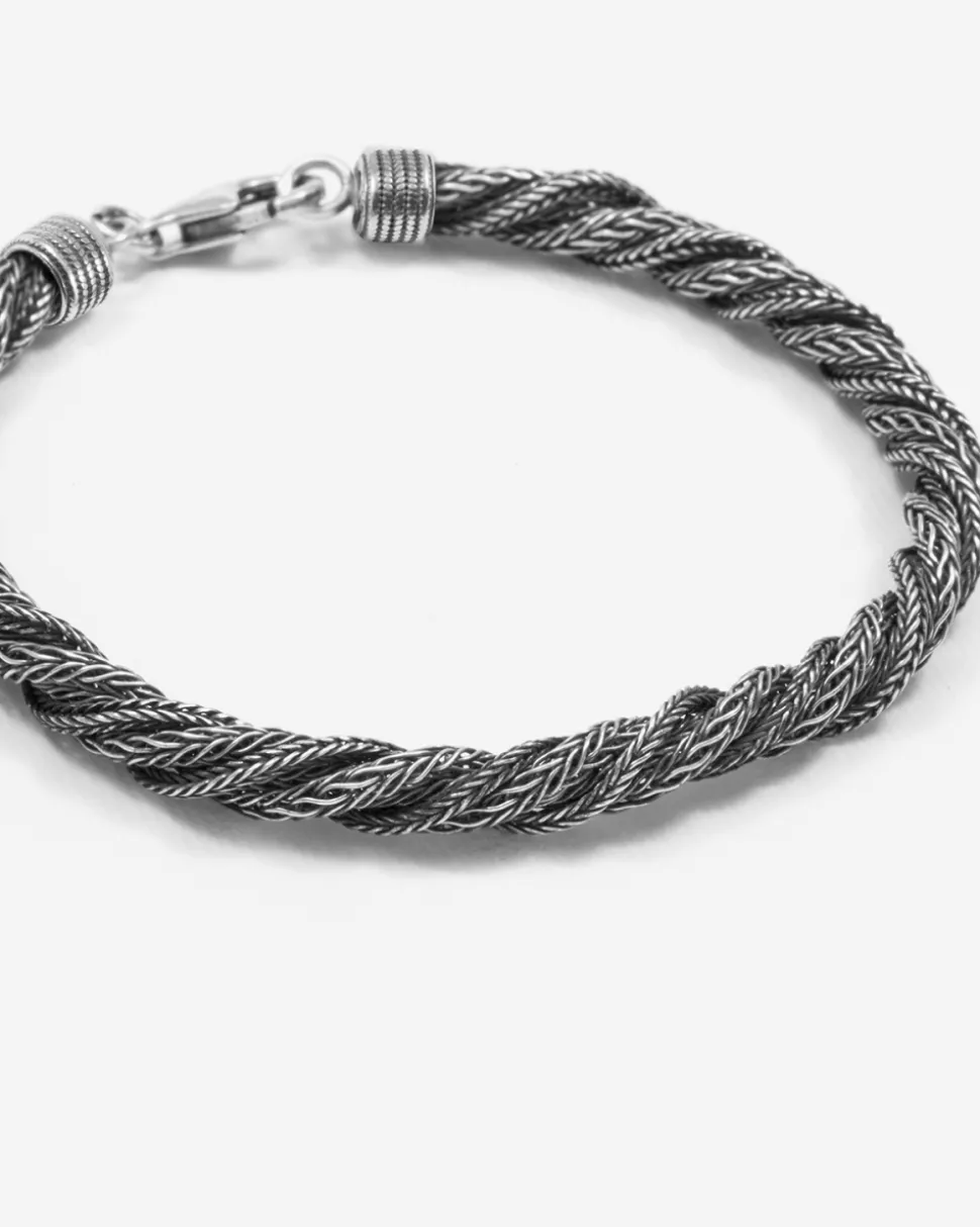 BRACCIALE TRECCIA RITORTA IN ARGENTO