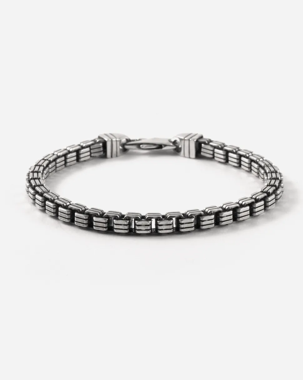 BRACCIALE VENEZIANA RIGATA IN ARGENTO