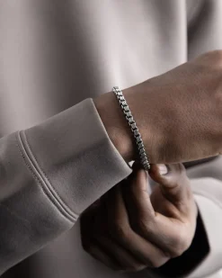 BRACCIALE VENEZIANA RIGATA IN ARGENTO