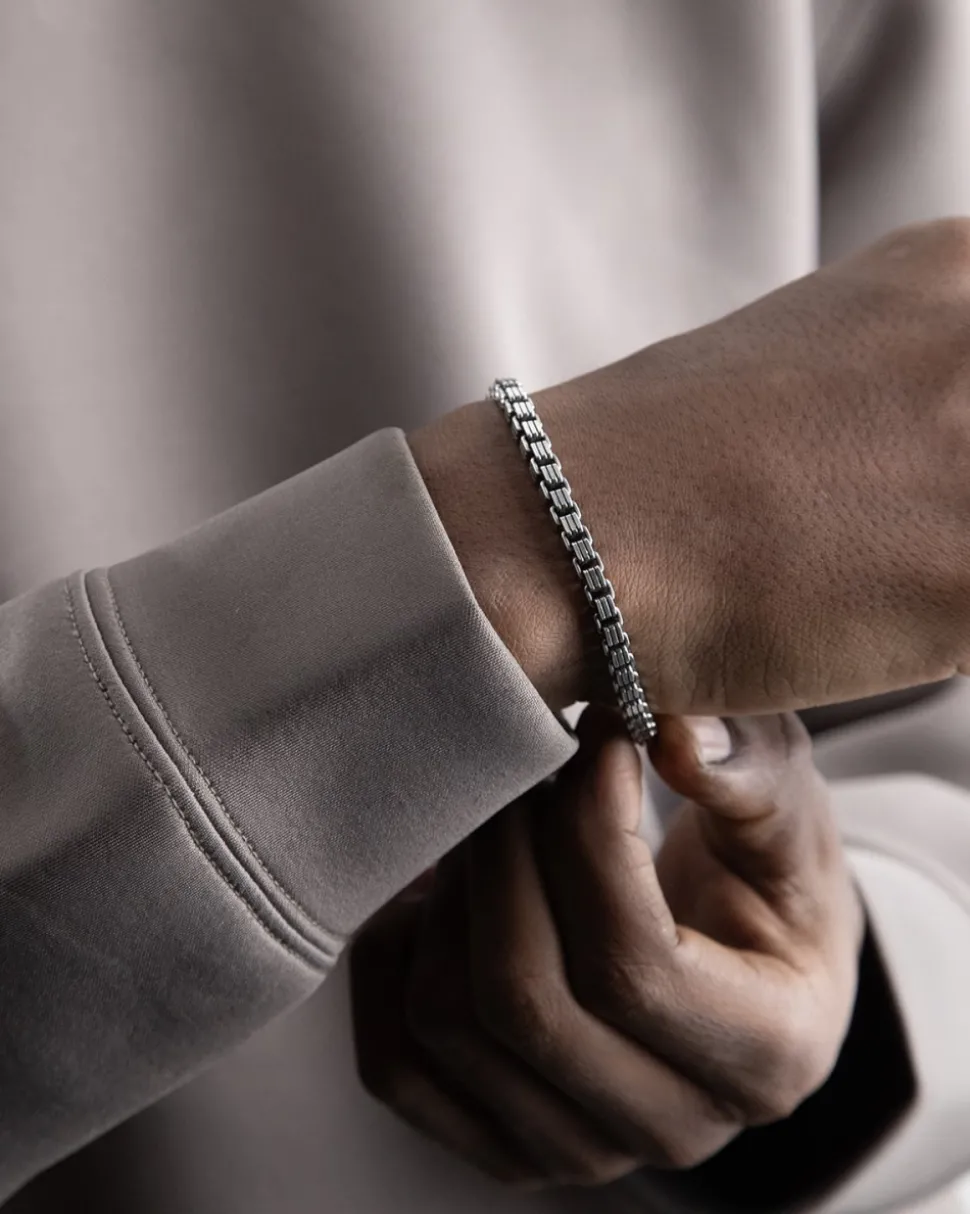 BRACCIALE VENEZIANA RIGATA IN ARGENTO