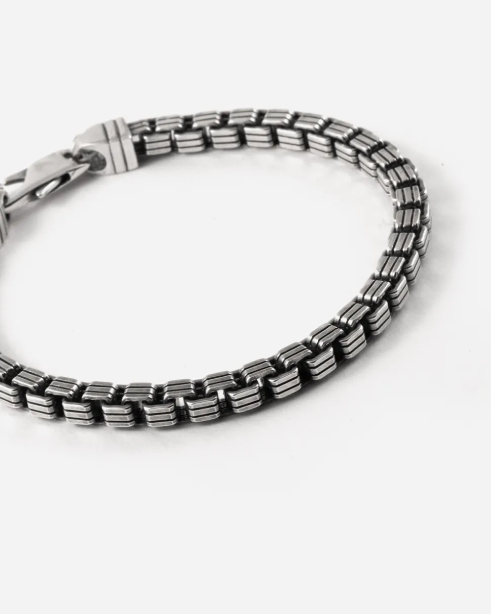 BRACCIALE VENEZIANA RIGATA IN ARGENTO