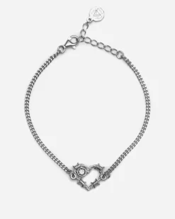 BRACCIALE WHITE TARGET CON CUORE FILO SPINATO E BRILLANTE