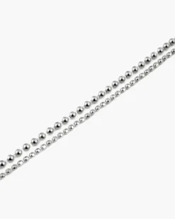 CAVIGLIERA DUE FILI SFERE IN ARGENTO