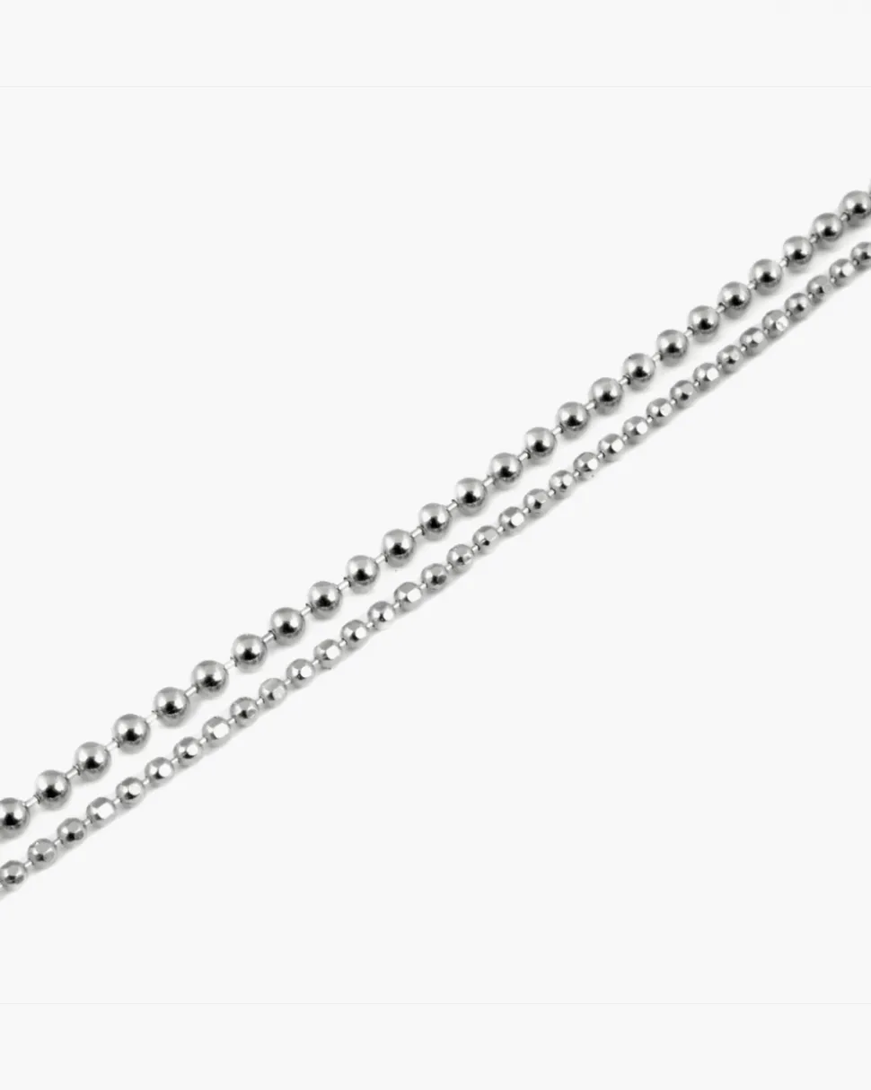CAVIGLIERA DUE FILI SFERE IN ARGENTO
