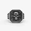 CHEVALIER SKULL STAMP IN ARGENTO CON TESCHIO