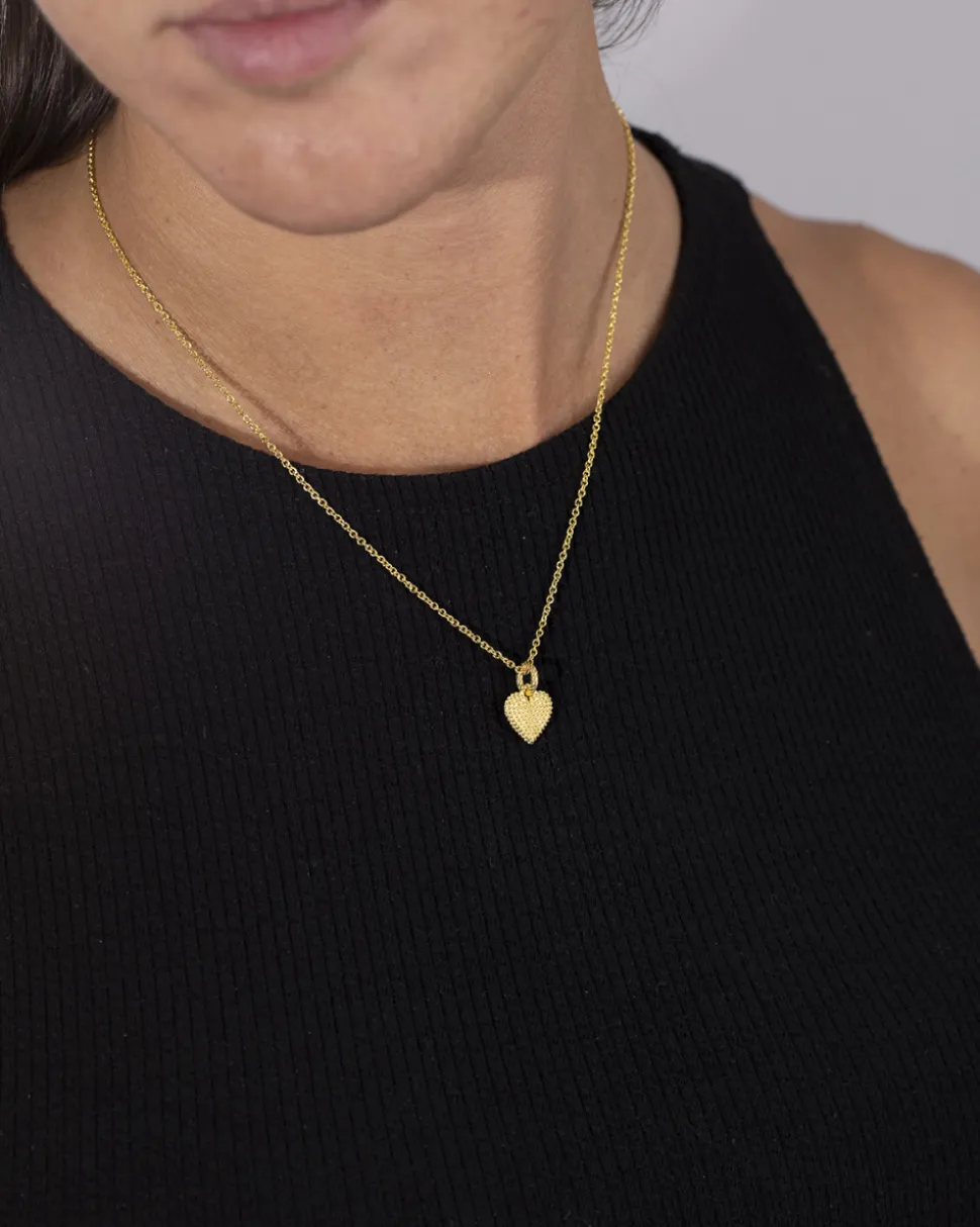CIONDOLO CHARM CUORE PUNTINATO PLACCATO ORO