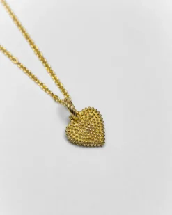 CIONDOLO CHARM CUORE PUNTINATO PLACCATO ORO