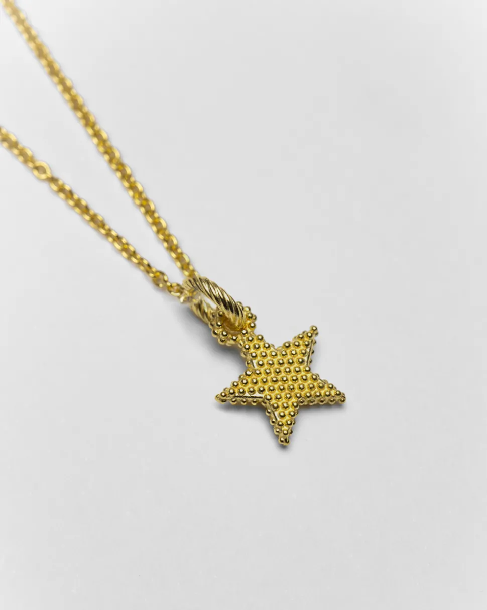 CIONDOLO CHARM STELLA PUNTINATA PLACCATO ORO