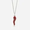 CIONDOLO CORNINO PORTAFORTUNA IN ARGENTO CON SMALTO ROSSO